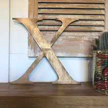 Load image into Gallery viewer, Distressed Gold 5&quot; or 12&quot; Classic Metal Letters, A-Z, 0-9
