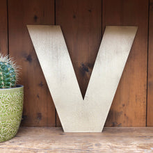 Load image into Gallery viewer, 12&quot; and 5&quot; Gold Fat Font Metal Letters.
