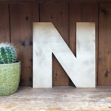 Load image into Gallery viewer, 12&quot; and 5&quot; Gold Fat Font Metal Letters.
