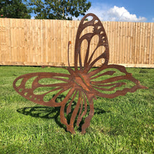 Load image into Gallery viewer, Large Rusty Metal Butterfly Decoration
