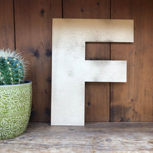 Load image into Gallery viewer, 12&quot; and 5&quot; Gold Fat Font Metal Letters.
