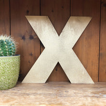 Load image into Gallery viewer, 12&quot; and 5&quot; Gold Fat Font Metal Letters.
