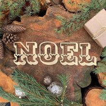 Load image into Gallery viewer, Rustic Carnival NOEL Mantle Fireplace Christmas Lettering Metal Decoration In Rusty,White or Gold

