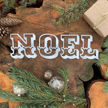 Load image into Gallery viewer, Rustic Carnival NOEL Mantle Fireplace Christmas Lettering Metal Decoration In Rusty,White or Gold
