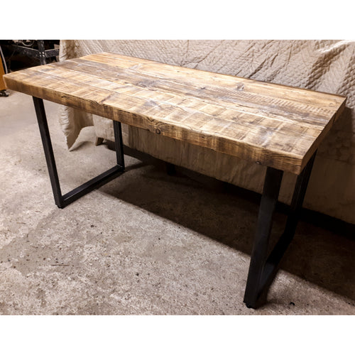 Steel & Reclaimed Scaffold Board Rustic Industrial Look Chunky Desk