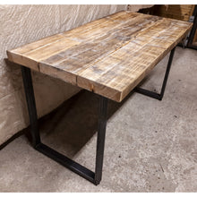 Load image into Gallery viewer, Steel &amp; Reclaimed Scaffold Board Rustic Industrial Look Chunky Desk
