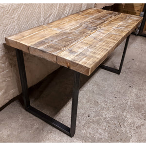 Steel & Reclaimed Scaffold Board Rustic Industrial Look Chunky Desk