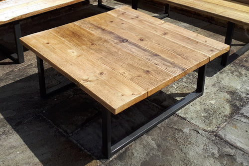 Reclaimed Scaffold Board & Steel Square Coffee Table