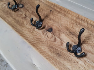 Industrial Style Reclaimed Scaffold Board Coat Hook / Rack