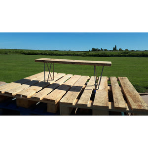 Reclaimed Scaffold Board Rustic Bench With Hairpin Legs