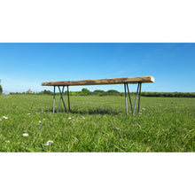 Load image into Gallery viewer, Reclaimed Scaffold Board Rustic Bench With Hairpin Legs
