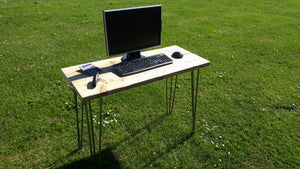 Reclaimed Scaffold Board Rustic Industrial Look Desk with Hairpin Legs