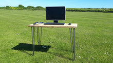 Load image into Gallery viewer, Reclaimed Scaffold Board Rustic Industrial Look Desk with Hairpin Legs
