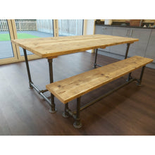 Load image into Gallery viewer, Reclaimed Rustic Scaffold Board &amp; Tube Industrial Look Bench
