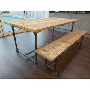 Reclaimed Rustic Scaffold Board & Tube Industrial Look Bench