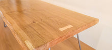 Load image into Gallery viewer, Waney Edge Pippy Oak Slab Coffee Table with Hairpin Legs 100x45cm
