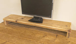 Reclaimed Scaffold Board Monitor Stand Shelf