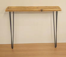 Load image into Gallery viewer, Reclaimed Scaffold Board Console / Hallway Table with Hairpin Legs

