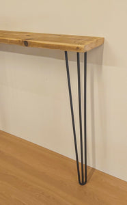 Reclaimed Scaffold Board Console / Hallway Table with Hairpin Legs