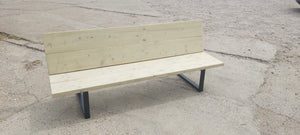 Pressure Treated Timber & Steel Bench with Back