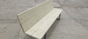 Pressure Treated Timber & Steel Bench with Back