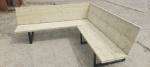 Load image into Gallery viewer, Pressure Treated Timber &amp; Steel Garden Corner Bench / Sofa - 37cm Seat Height
