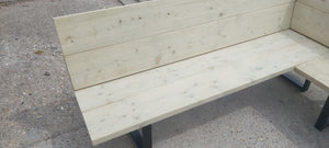 Pressure Treated Timber & Steel Garden Corner Bench / Sofa - 37cm Seat Height