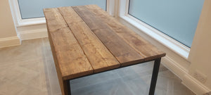 Steel & Scaffold Board Industrial Look Office Desk with Modesty Panel