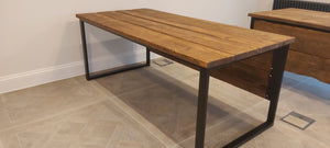Steel & Scaffold Board Industrial Look Office Desk with Modesty Panel