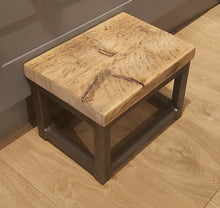 Load image into Gallery viewer, Rustic Scaffold Board &amp; Steel Industrial Look Foot Stool / Step
