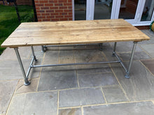 Load image into Gallery viewer, Scaffold Board &amp; Tube Clamp Dining / Counter / Bar Height Kitchen Table / Desk

