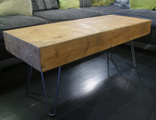 Load image into Gallery viewer, Laminated Chunky Timber Coffee Table with Hairpin Legs
