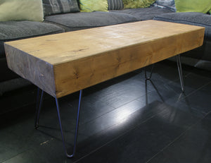 Laminated Chunky Timber Coffee Table with Hairpin Legs
