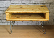 Load image into Gallery viewer, Industrial Look Reclaimed Scaffold Board &amp; Steel Sideboard \ TV Unit \ Console Table Hairpin Legs
