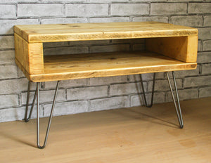 Industrial Look Reclaimed Scaffold Board & Steel Sideboard \ TV Unit \ Console Table Hairpin Legs