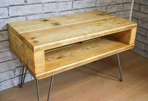 Industrial Look Reclaimed Scaffold Board & Steel Sideboard \ TV Unit \ Console Table Hairpin Legs