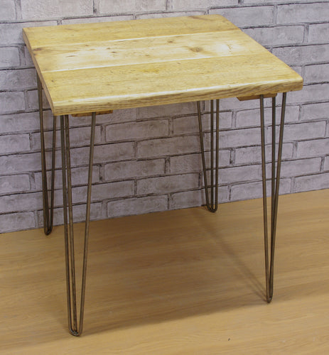 Gibbs Design Furniture - Rustic Industrial Look Cafe Table with Hairpin Legs