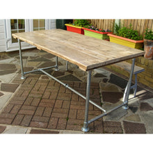 Load image into Gallery viewer, Scaffold Tube Rustic Table made from Reclaimed Scaffold Boards &amp; Steel Tube
