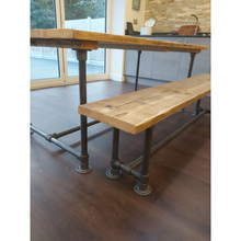 Load image into Gallery viewer, Reclaimed Rustic Scaffold Board &amp; Tube Industrial Look Bench
