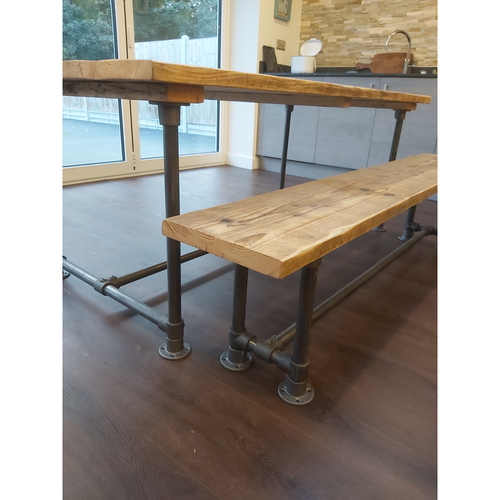 Reclaimed Rustic Scaffold Board & Tube Industrial Look Bench