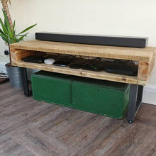 Load image into Gallery viewer, Industrial Style Reclaimed Scaffold Board &amp; Steel Sideboard \ TV Unit \ Console Table
