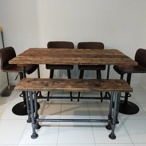 Reclaimed Rustic Scaffold Board & Tube Industrial Look Bench