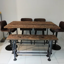 Load image into Gallery viewer, Reclaimed Rustic Scaffold Board &amp; Tube Industrial Look Bench
