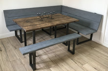 Load image into Gallery viewer, Meeting Room Rustic Table made from Scaffold Boards &amp; Steel Box Section Legs
