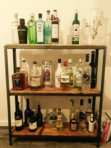 Industrial Style Steel & Reclaimed Scaffold Board Rustic Shelving Unit