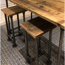 Load image into Gallery viewer, Reclaimed Rustic Scaffold Board &amp; Tube Industrial Look Stool \ Bar Stool
