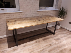 Meeting Room Rustic Table made from Scaffold Boards & Steel Box Section Legs